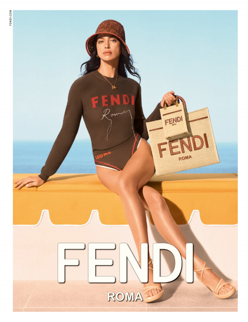 Irina Shayk featured in  the Fendi Astrology Summer advertisement for Summer 2023