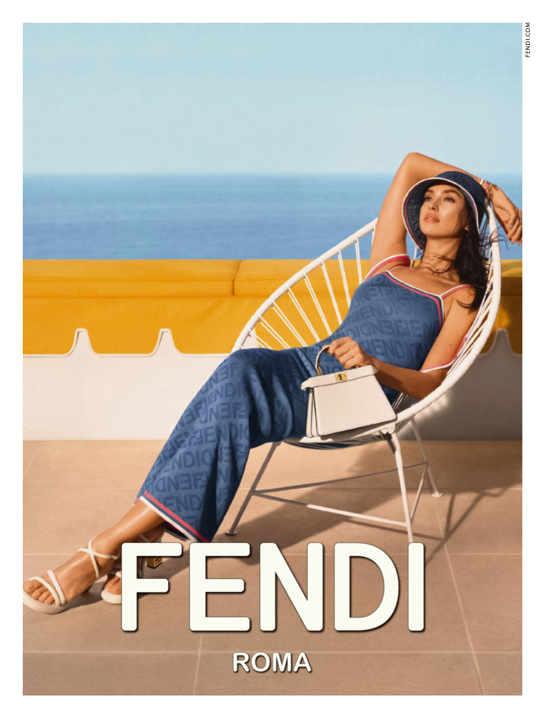 Irina Shayk featured in  the Fendi Astrology Summer advertisement for Summer 2023