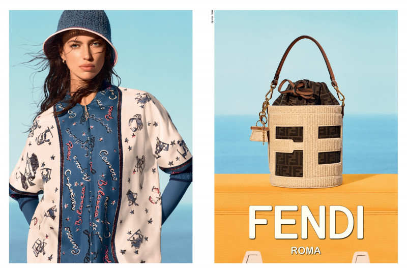 Irina Shayk featured in  the Fendi Astrology Summer advertisement for Summer 2023