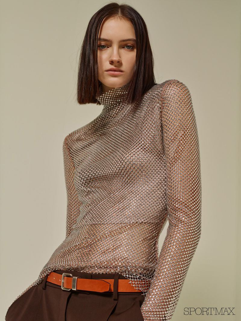 Birgit Veegen featured in  the Sportmax advertisement for Autumn/Winter 2023