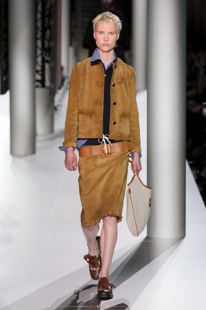 Florine Wildeboer featured in  the Miu Miu fashion show for Spring/Summer 2024