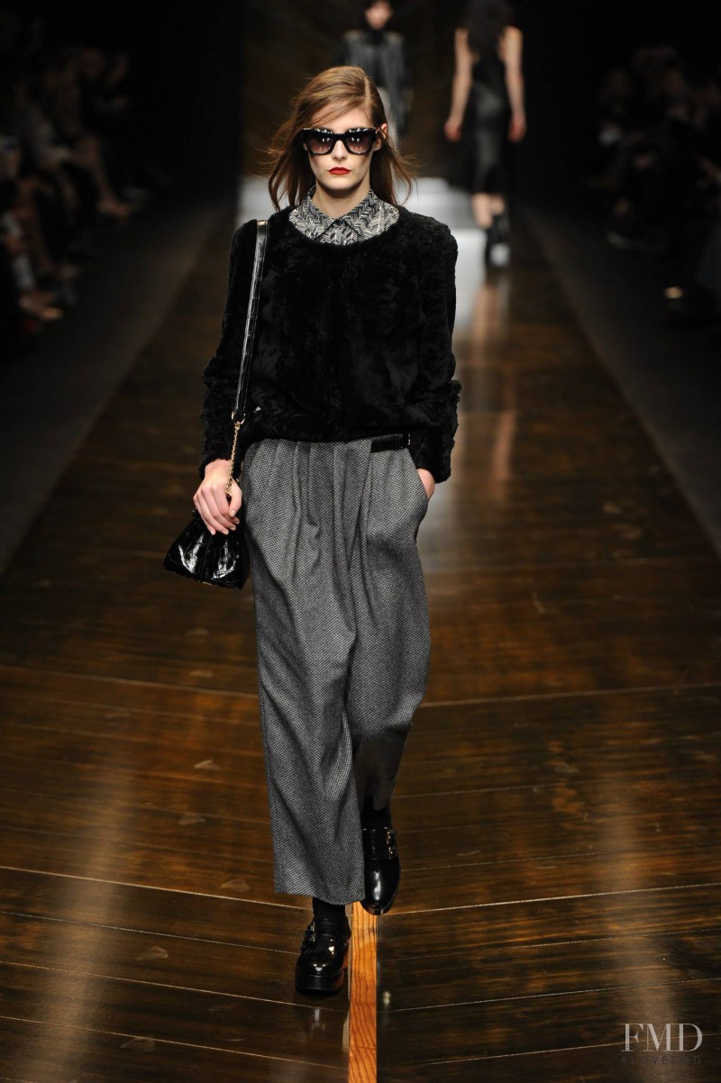Charlotte Wiggins featured in  the Trussardi fashion show for Autumn/Winter 2014