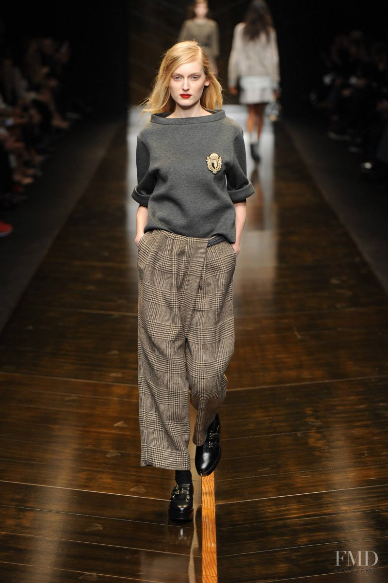 Hannare Blaauboer featured in  the Trussardi fashion show for Autumn/Winter 2014