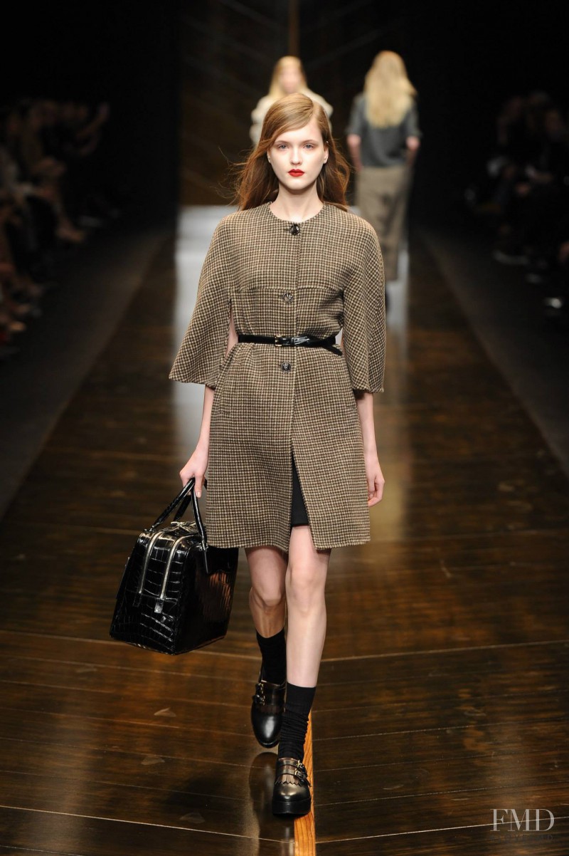 Jane Grybennikova featured in  the Trussardi fashion show for Autumn/Winter 2014