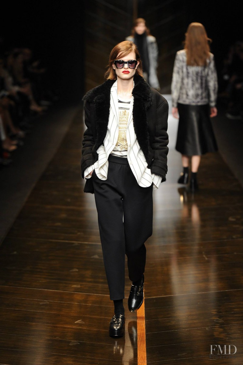 Bara Holotova featured in  the Trussardi fashion show for Autumn/Winter 2014