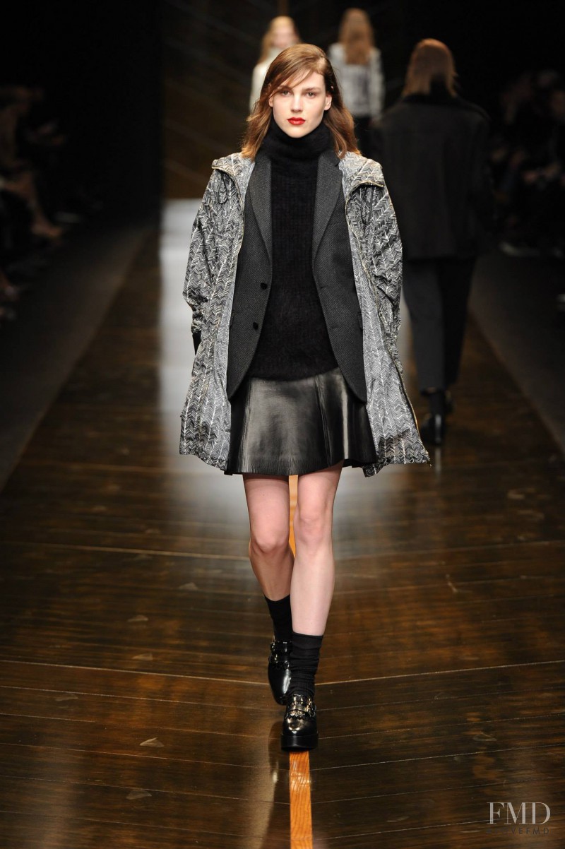 Emma Champtaloup featured in  the Trussardi fashion show for Autumn/Winter 2014