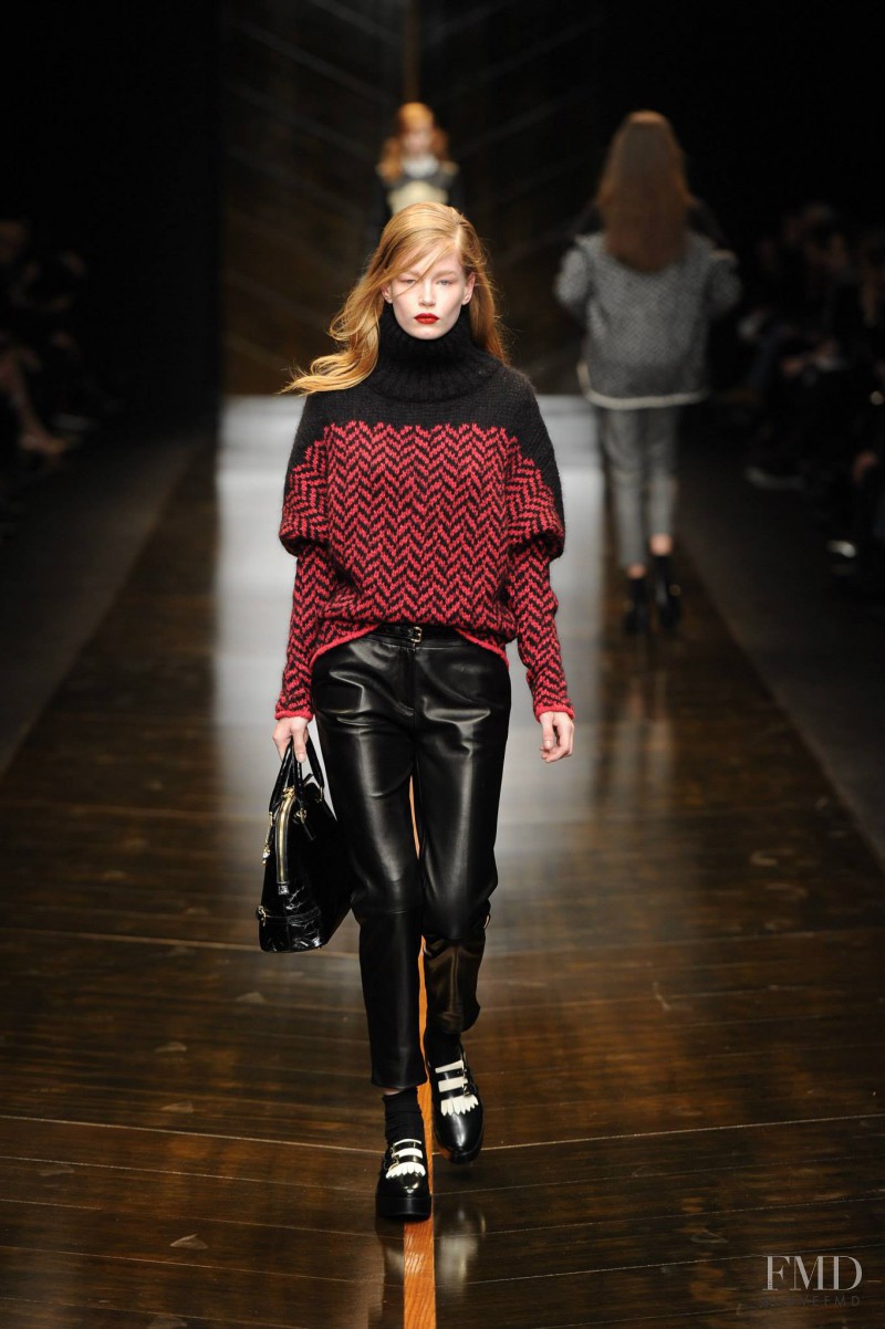 Hollie May Saker featured in  the Trussardi fashion show for Autumn/Winter 2014