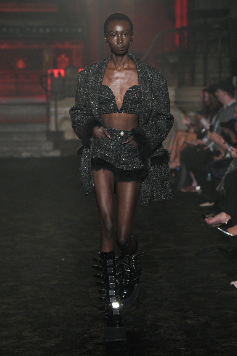 Alay Deng featured in  the Christian Cowan fashion show for Spring/Summer 2024