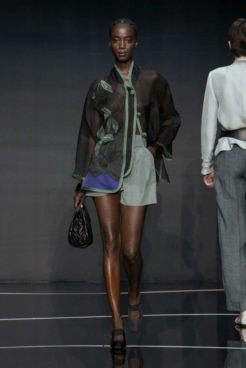 Rosalie Ndour featured in  the Emporio Armani fashion show for Spring/Summer 2024