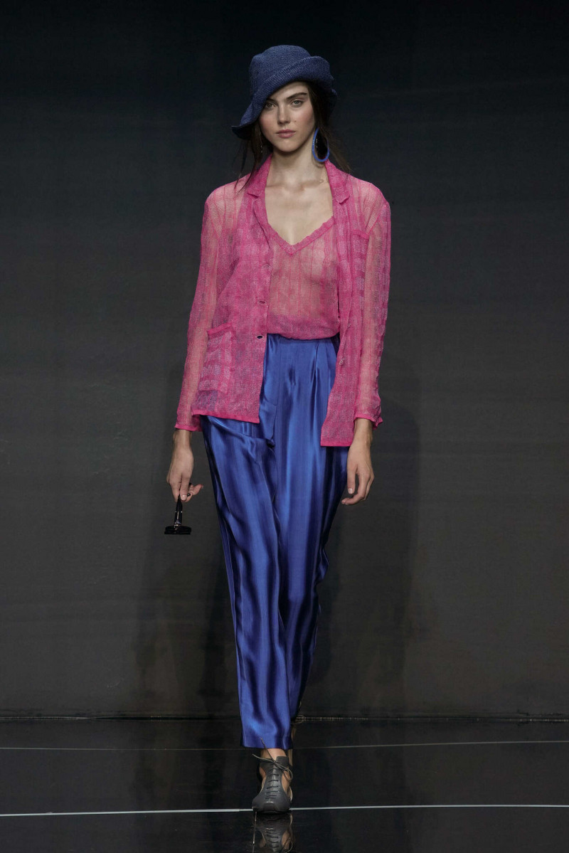 Grace Cameron featured in  the Emporio Armani fashion show for Spring/Summer 2024