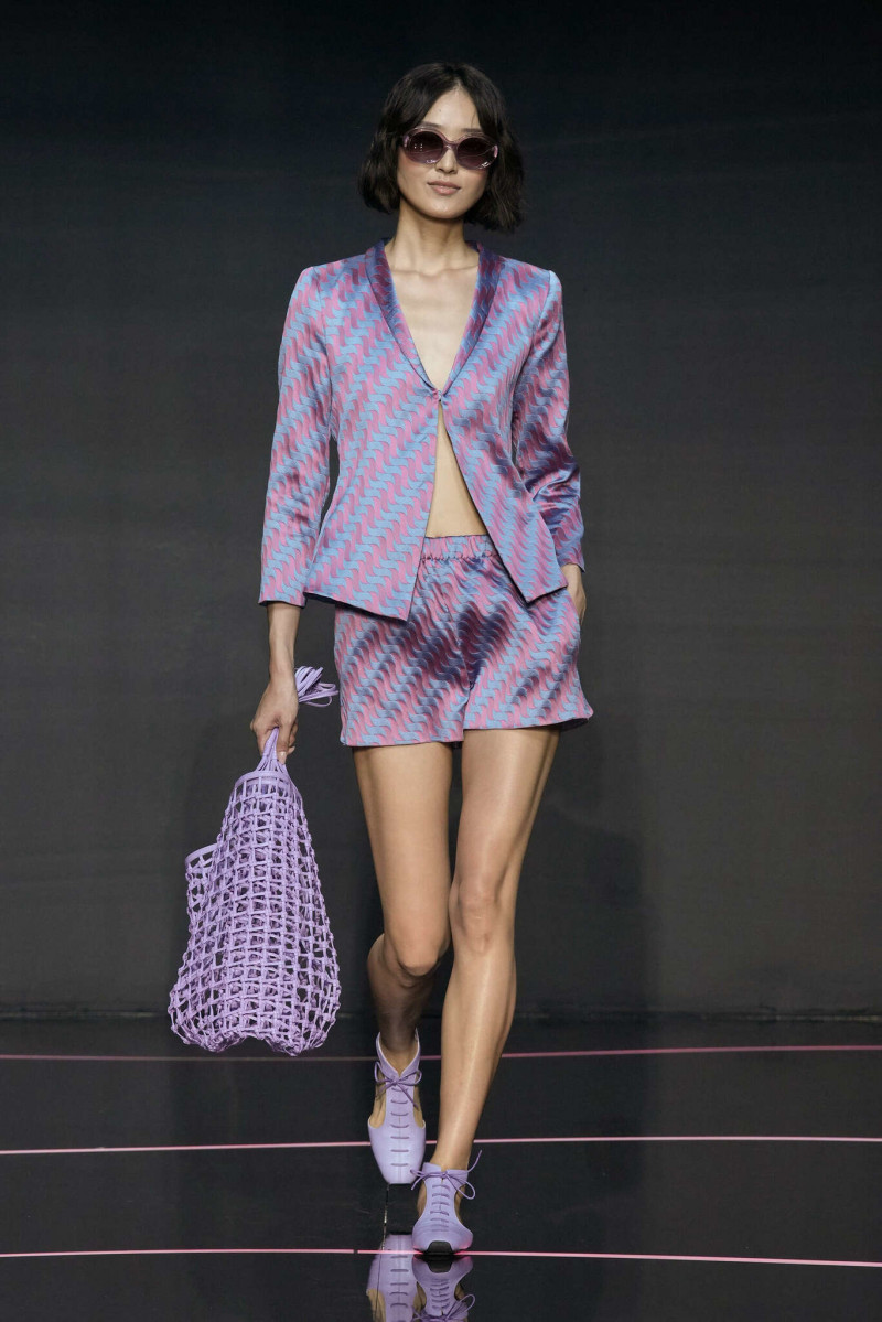 Yue Han featured in  the Emporio Armani fashion show for Spring/Summer 2024