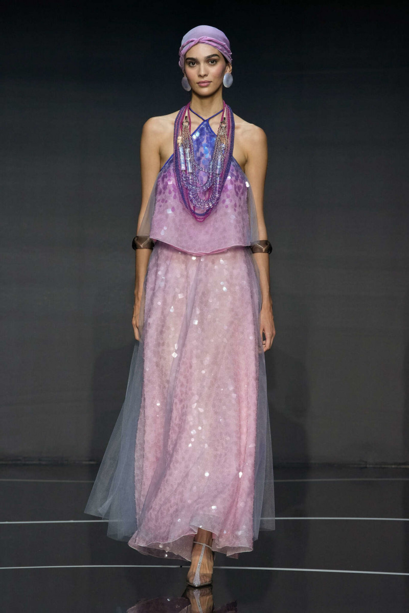 Meriam Turki featured in  the Emporio Armani fashion show for Spring/Summer 2024