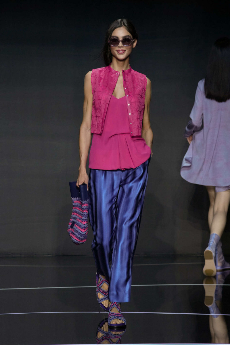 Marcela Ohio featured in  the Emporio Armani fashion show for Spring/Summer 2024