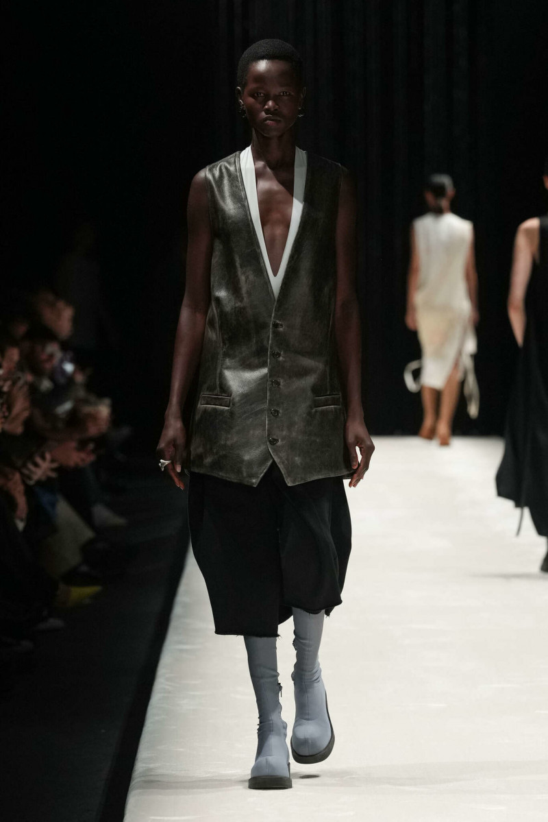 Anyiel Majok featured in  the MM6 Maison Martin Margiela fashion show for Spring/Summer 2024