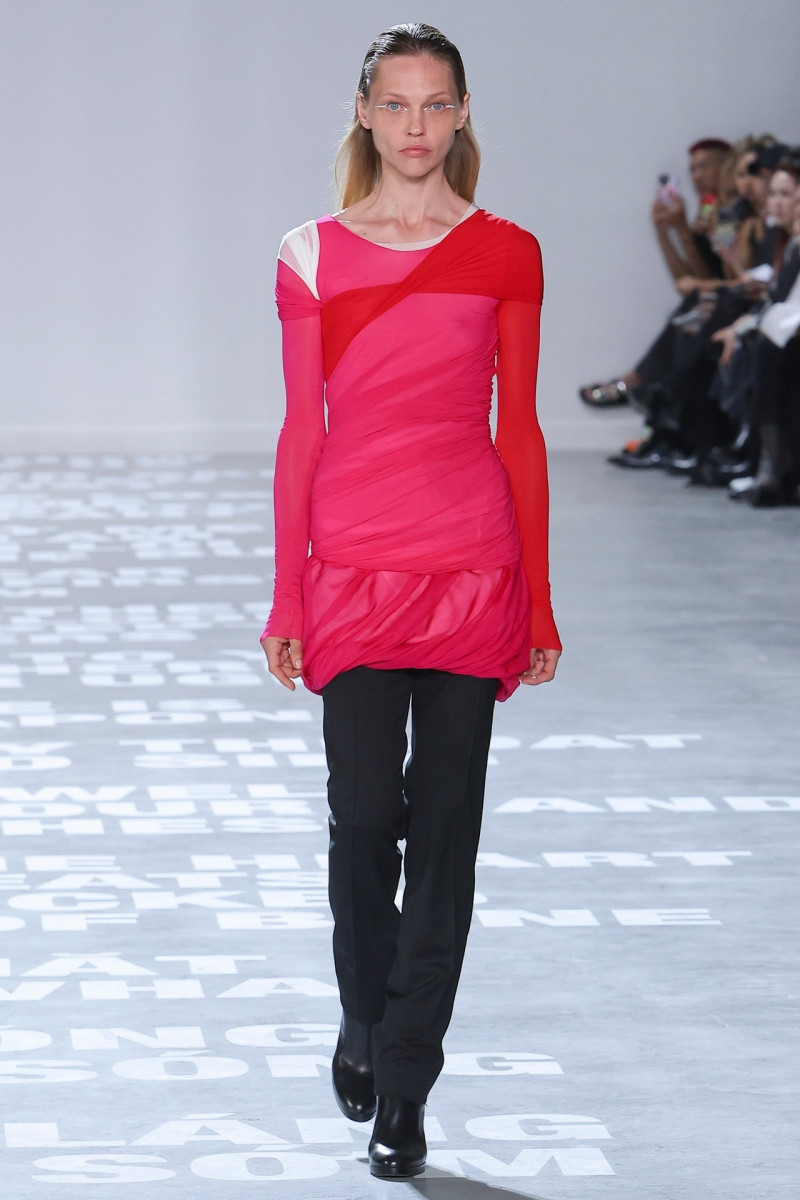 Sasha Pivovarova featured in  the Helmut Lang fashion show for Spring/Summer 2024