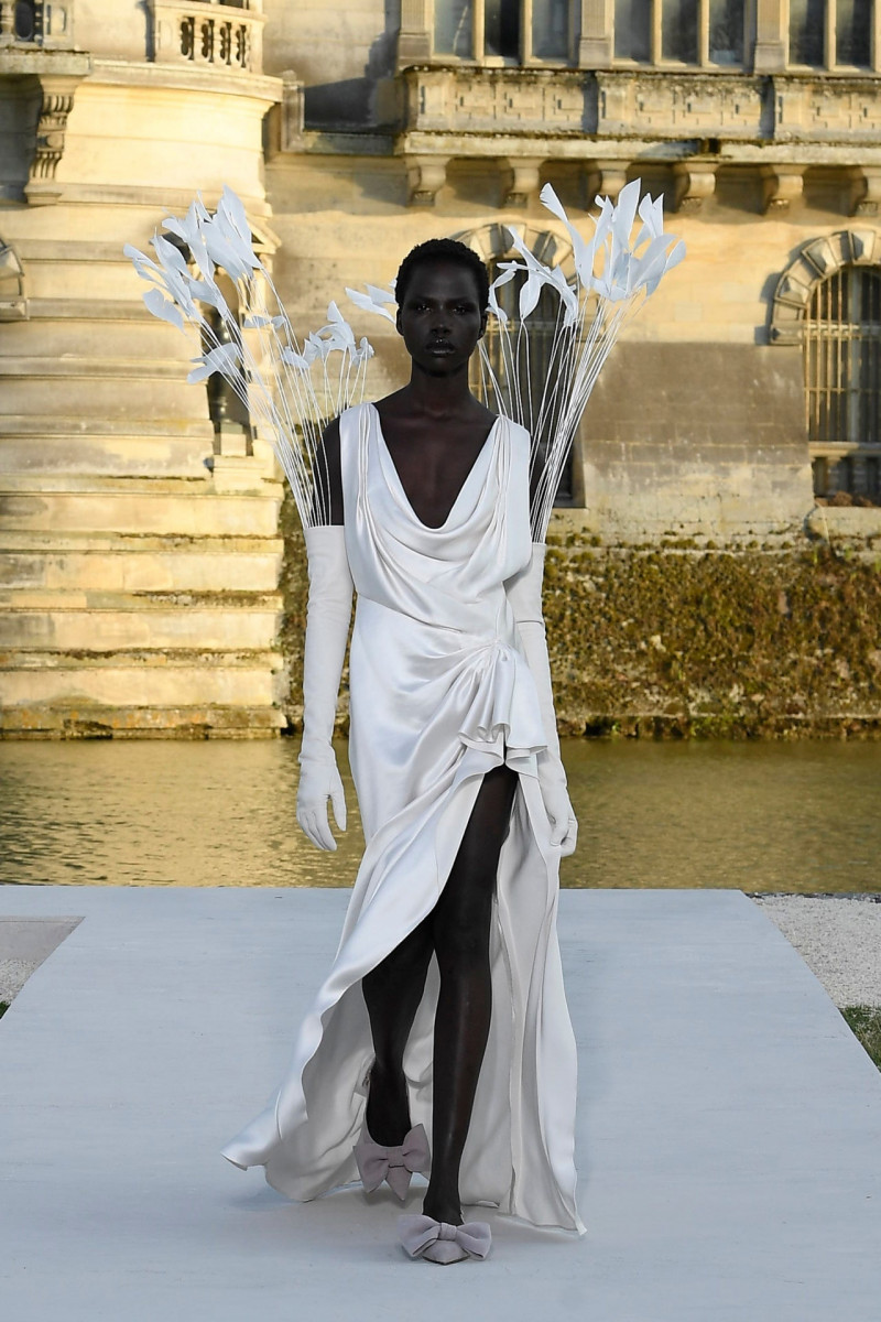 Naomi Apajok featured in  the Valentino Couture fashion show for Autumn/Winter 2023