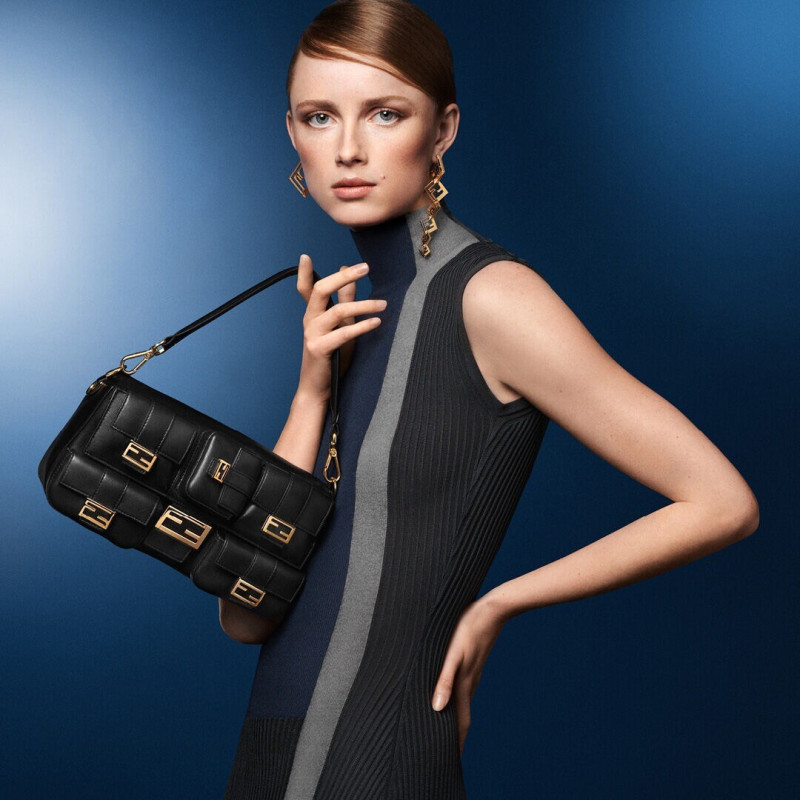 Rianne Van Rompaey featured in  the Fendi advertisement for Autumn/Winter 2023