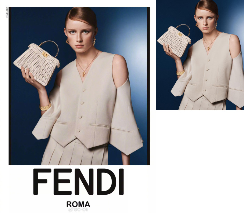 Rianne Van Rompaey featured in  the Fendi advertisement for Autumn/Winter 2023