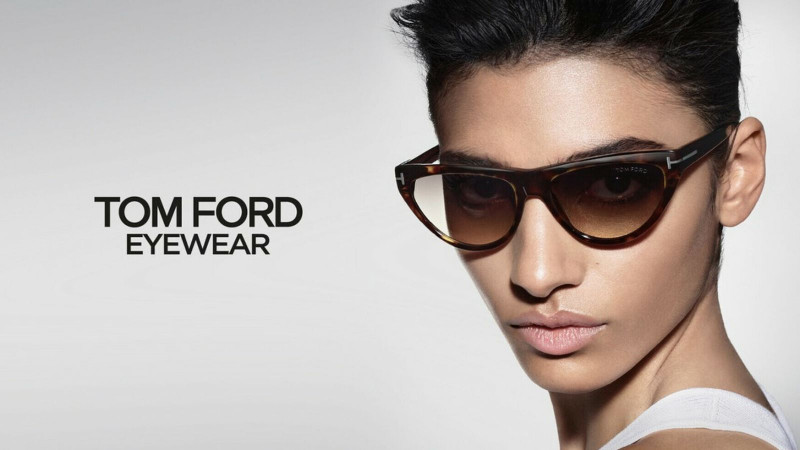 Maria Khan featured in  the Tom Ford Eyewear advertisement for Spring/Summer 2023