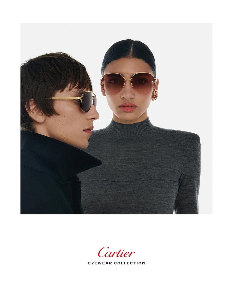 Maria Khan featured in  the Cartier Eyewear advertisement for Autumn/Winter 2022