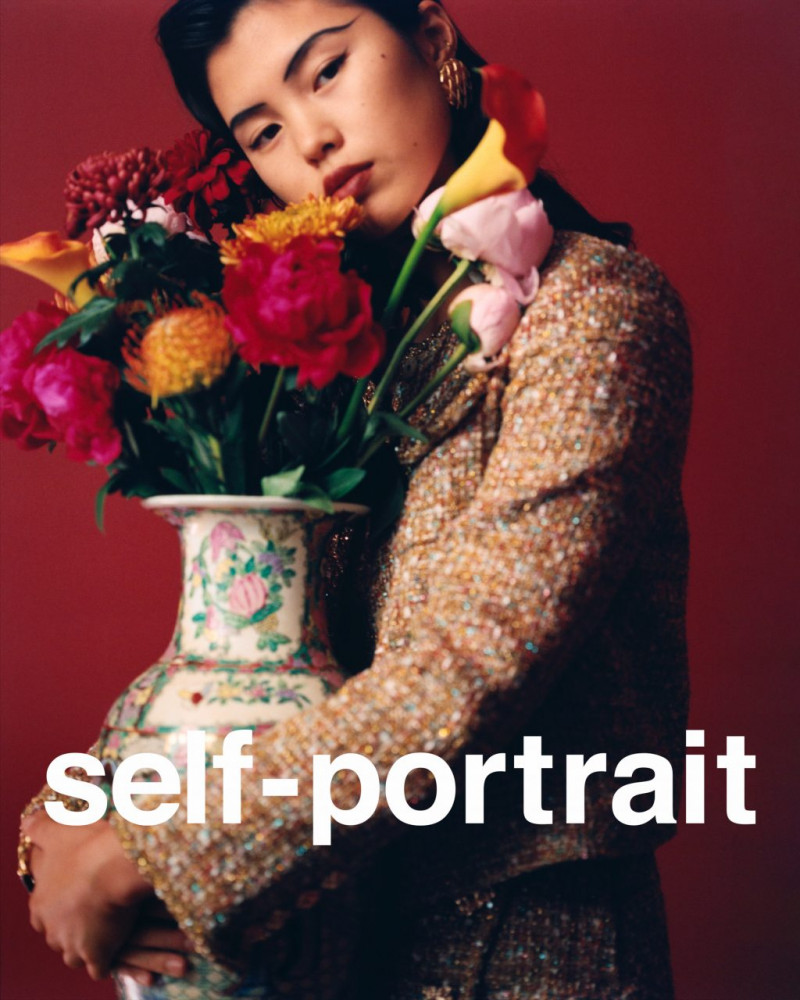 Maggie Yu featured in  the Self Portrait Lunar New Year 2023 advertisement for Spring 2023