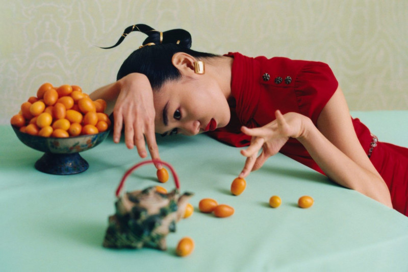 Maggie Yu featured in  the Self Portrait Lunar New Year 2023 advertisement for Spring 2023