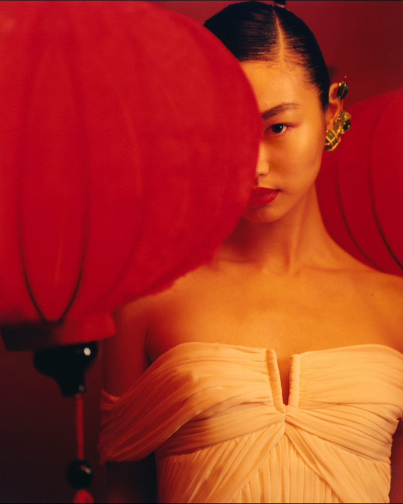 Maggie Yu featured in  the Self Portrait Lunar New Year 2023 advertisement for Spring 2023