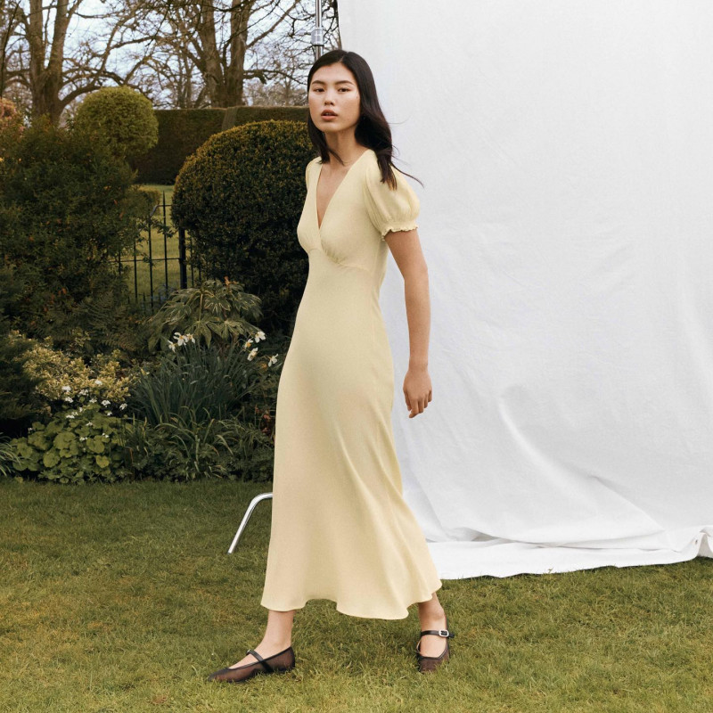 Maggie Yu featured in  the Ghost London lookbook for Summer 2023