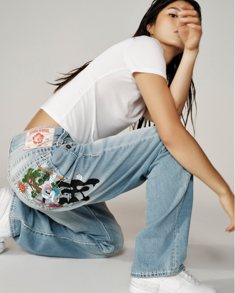 Maggie Yu featured in  the True Religion x Sundae School lookbook for Winter 2022