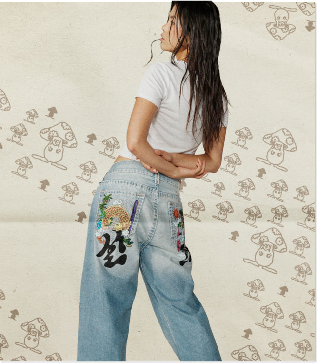 Maggie Yu featured in  the True Religion x Sundae School lookbook for Winter 2022