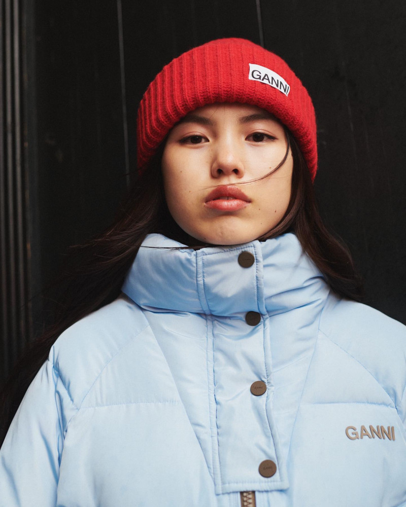 Maggie Yu featured in  the Ganni advertisement for Winter 2021