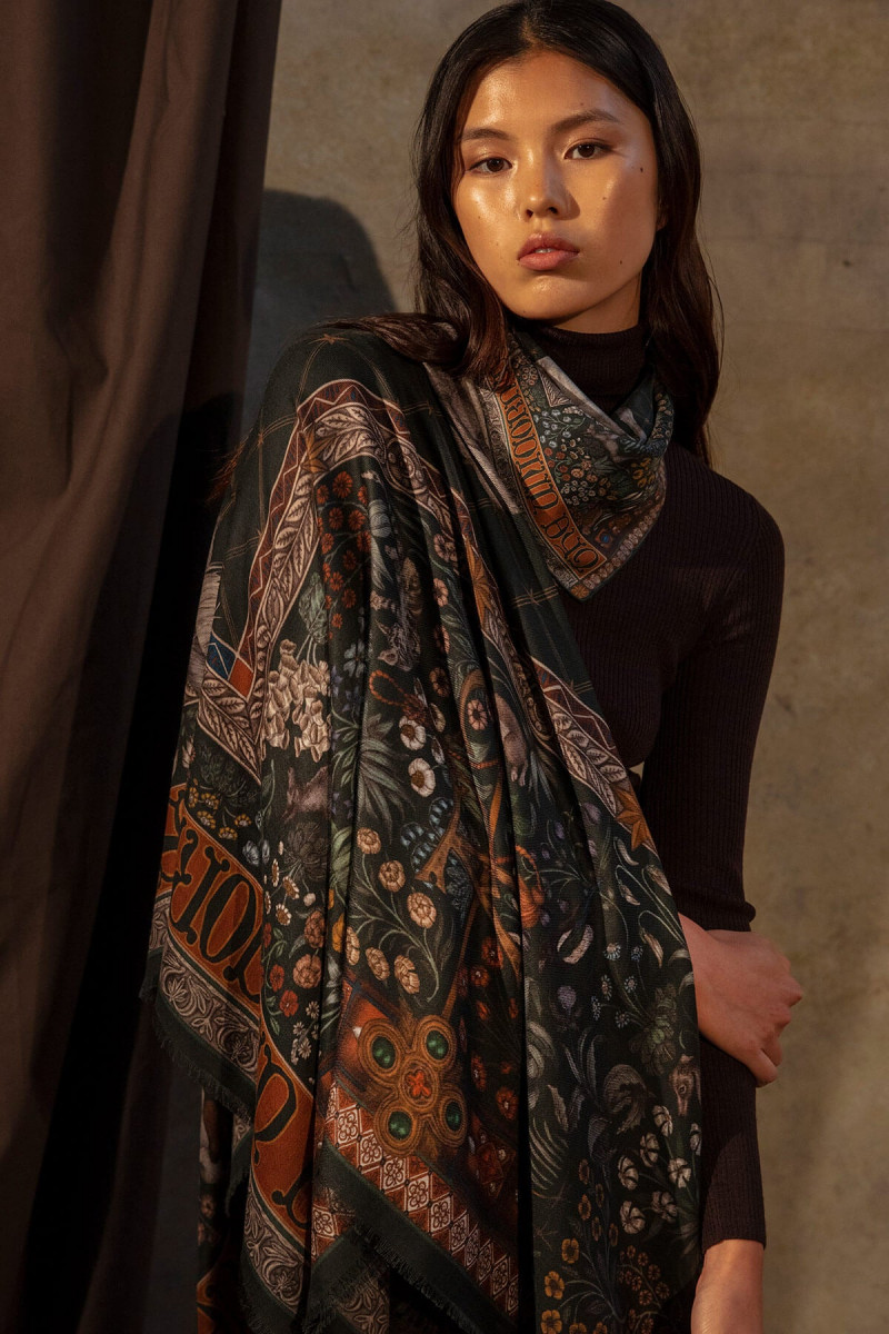 Maggie Yu featured in  the Sabina Savage advertisement for Autumn/Winter 2021