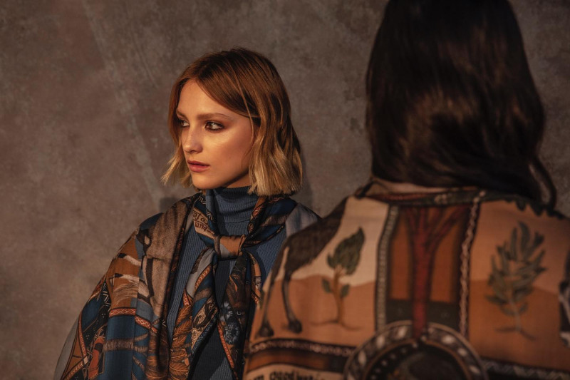 Maggie Yu featured in  the Sabina Savage advertisement for Autumn/Winter 2021