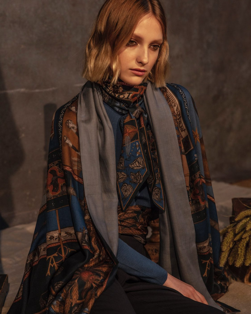 Maggie Yu featured in  the Sabina Savage advertisement for Autumn/Winter 2021