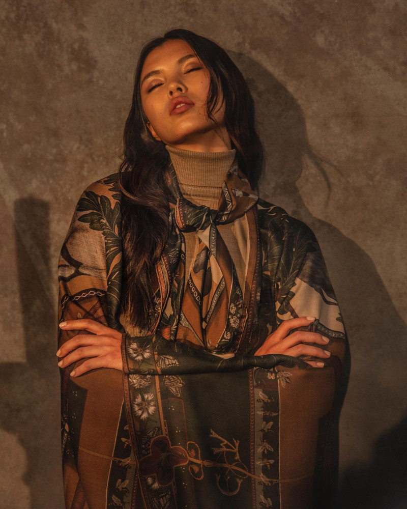 Maggie Yu featured in  the Sabina Savage advertisement for Autumn/Winter 2021