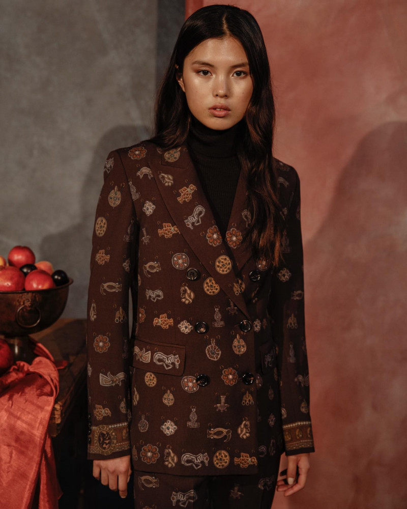 Maggie Yu featured in  the Sabina Savage advertisement for Autumn/Winter 2021