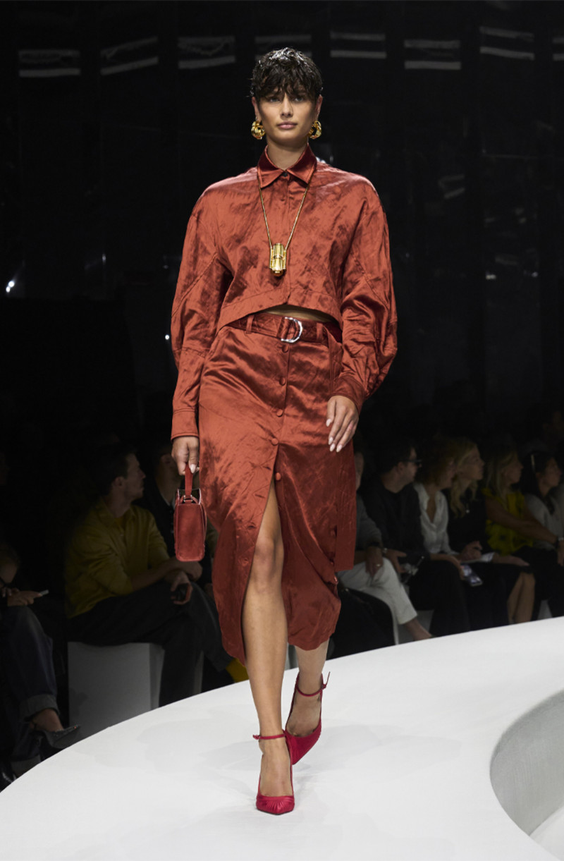 Taylor Hill featured in  the Ferrari fashion show for Spring/Summer 2024
