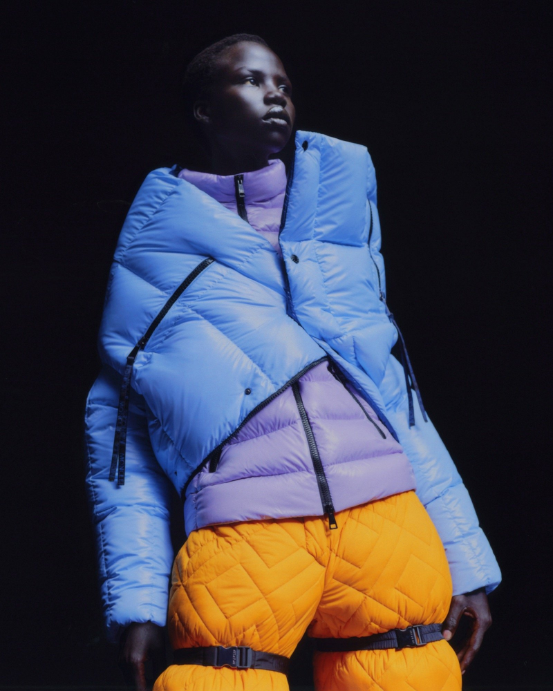Naomi Apajok featured in  the Moncler For the Love of Winter advertisement for Autumn/Winter 2023