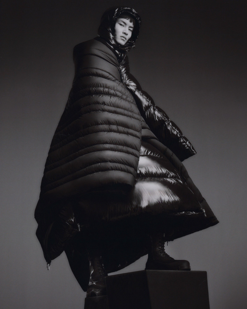 Naomi Apajok featured in  the Moncler For the Love of Winter advertisement for Autumn/Winter 2023