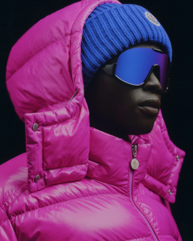 Naomi Apajok featured in  the Moncler For the Love of Winter advertisement for Autumn/Winter 2023