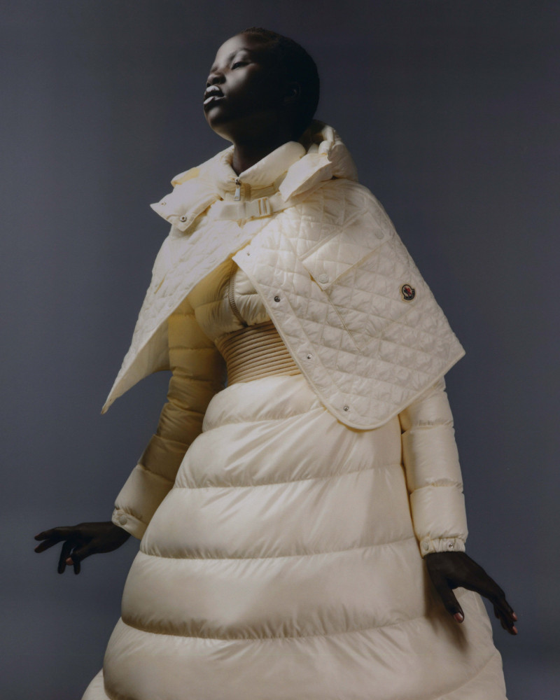 Naomi Apajok featured in  the Moncler For the Love of Winter advertisement for Autumn/Winter 2023