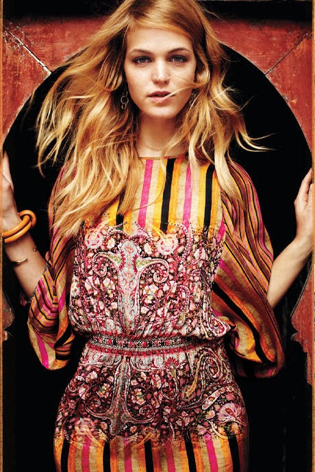 Erin Heatherton featured in  the Anthropologie catalogue for Spring/Summer 2014