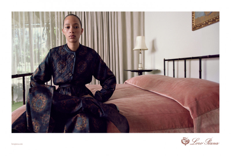 Selena Forrest featured in  the Loro Piana advertisement for Autumn/Winter 2023