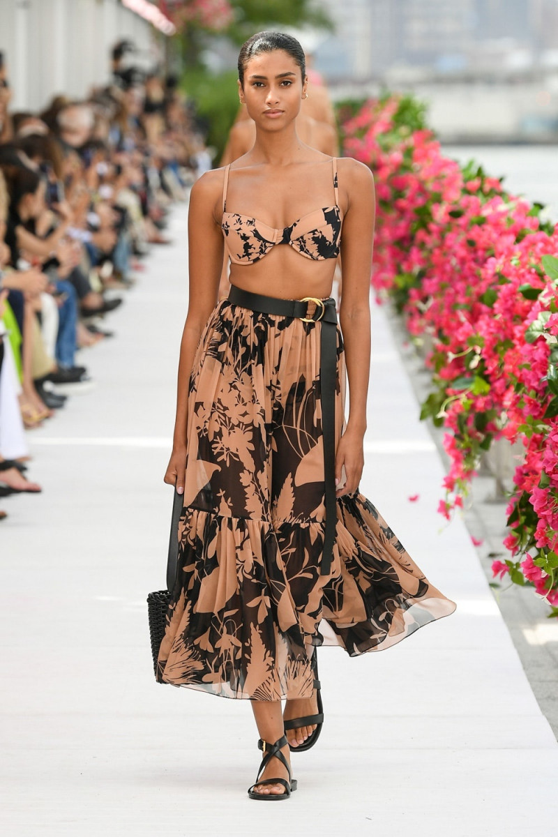 Imaan Hammam featured in  the Michael Kors Collection fashion show for Spring/Summer 2024