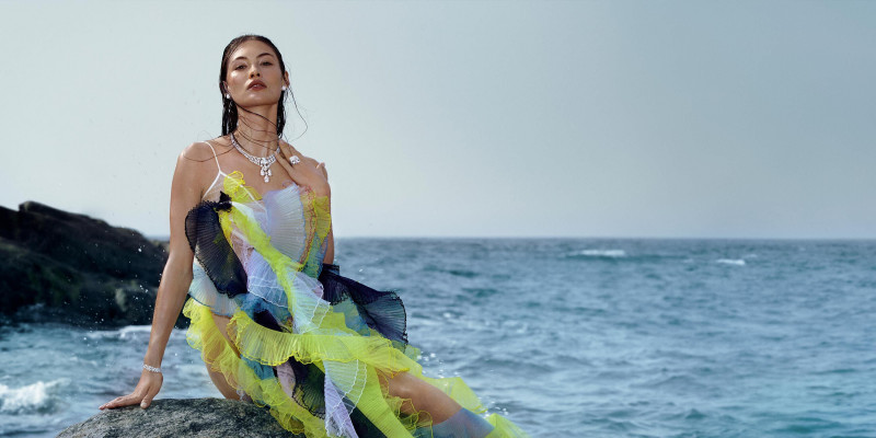 Grace Elizabeth featured in  the Graff Diamonds Chapter VI: Goddess of the Sea  advertisement for Summer 2023