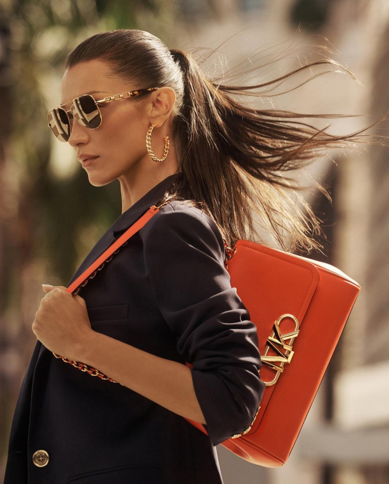 Bella Hadid featured in  the Michael Kors Collection advertisement for Spring/Summer 2023