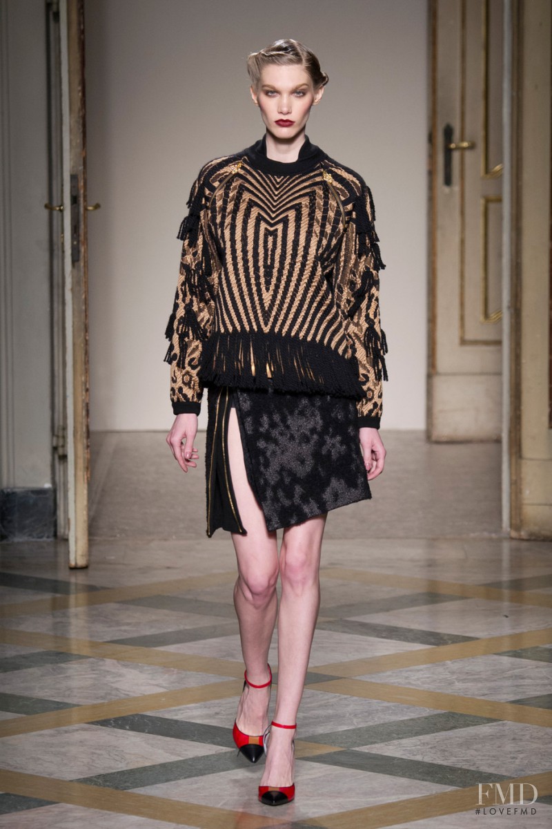 Irina Nikolaeva featured in  the Angelo Marani fashion show for Autumn/Winter 2014