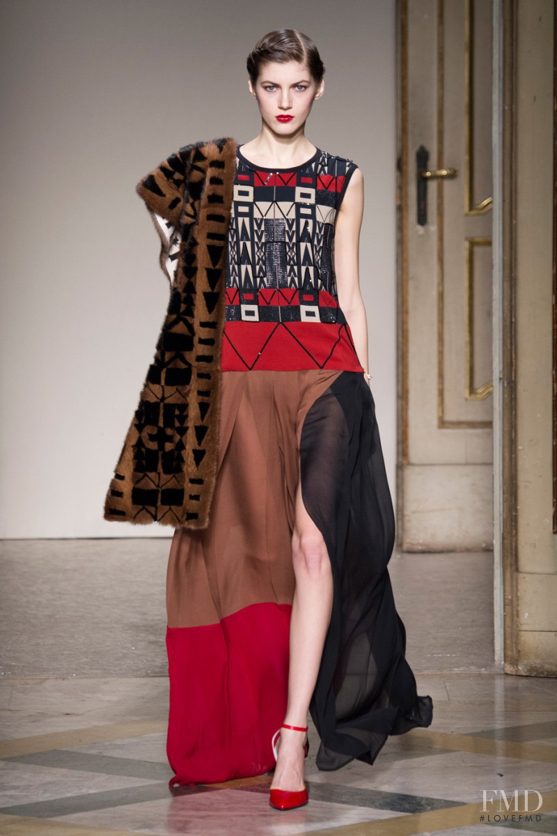Valery Kaufman featured in  the Angelo Marani fashion show for Autumn/Winter 2014