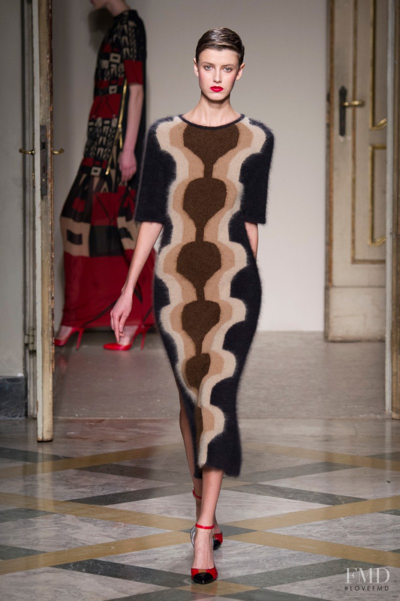 Alyosha Kovalyova featured in  the Angelo Marani fashion show for Autumn/Winter 2014