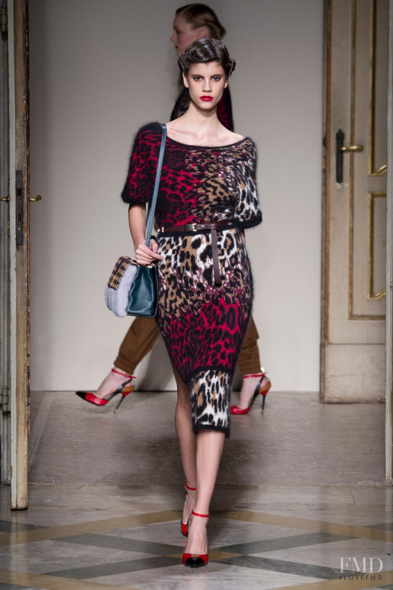 Antonina Petkovic featured in  the Angelo Marani fashion show for Autumn/Winter 2014